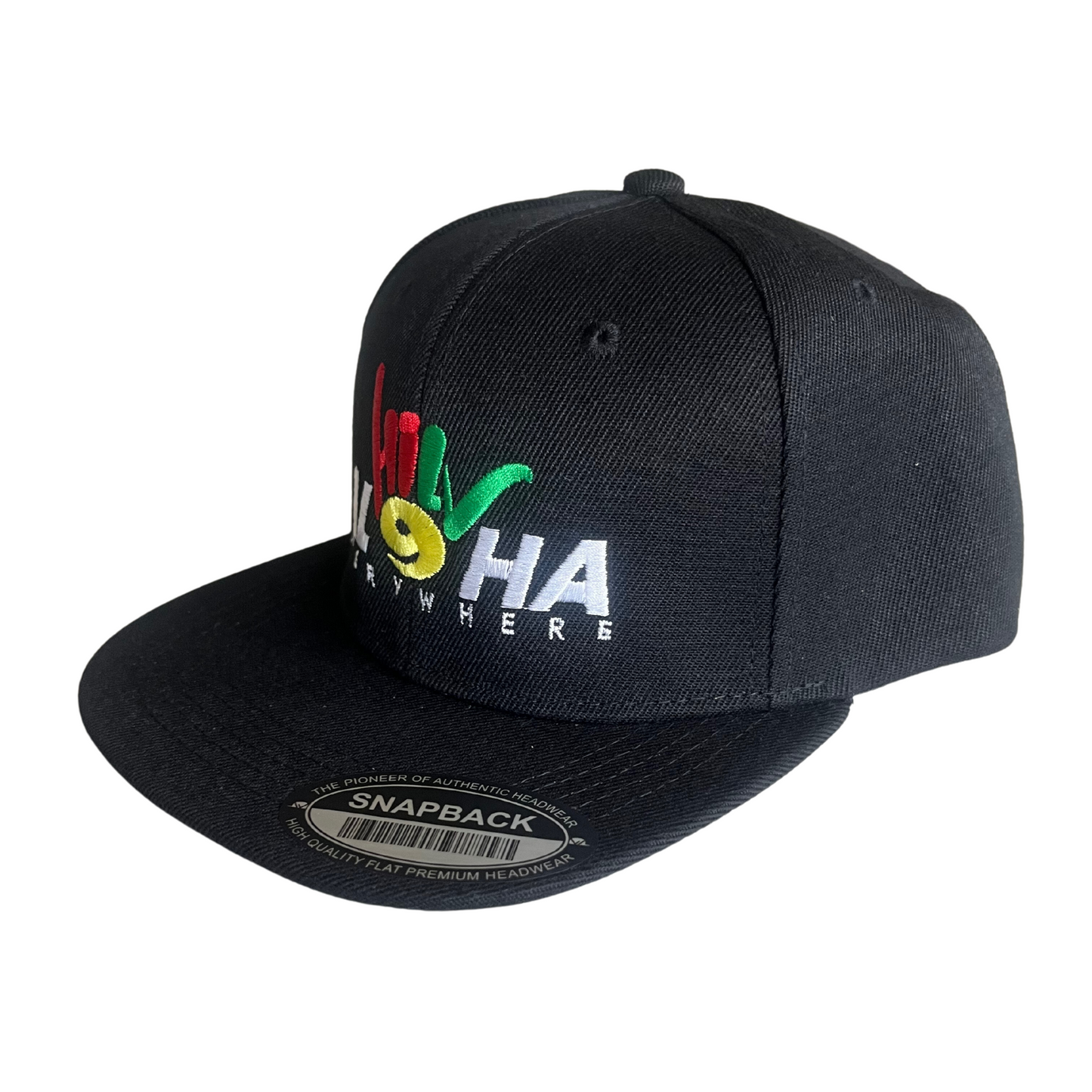 HILV9 Aloha Everywhere Snapback Black Rasta and White Hat