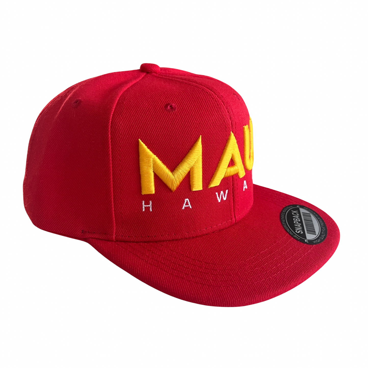 Maui Red Yellow and White Snapback Hat