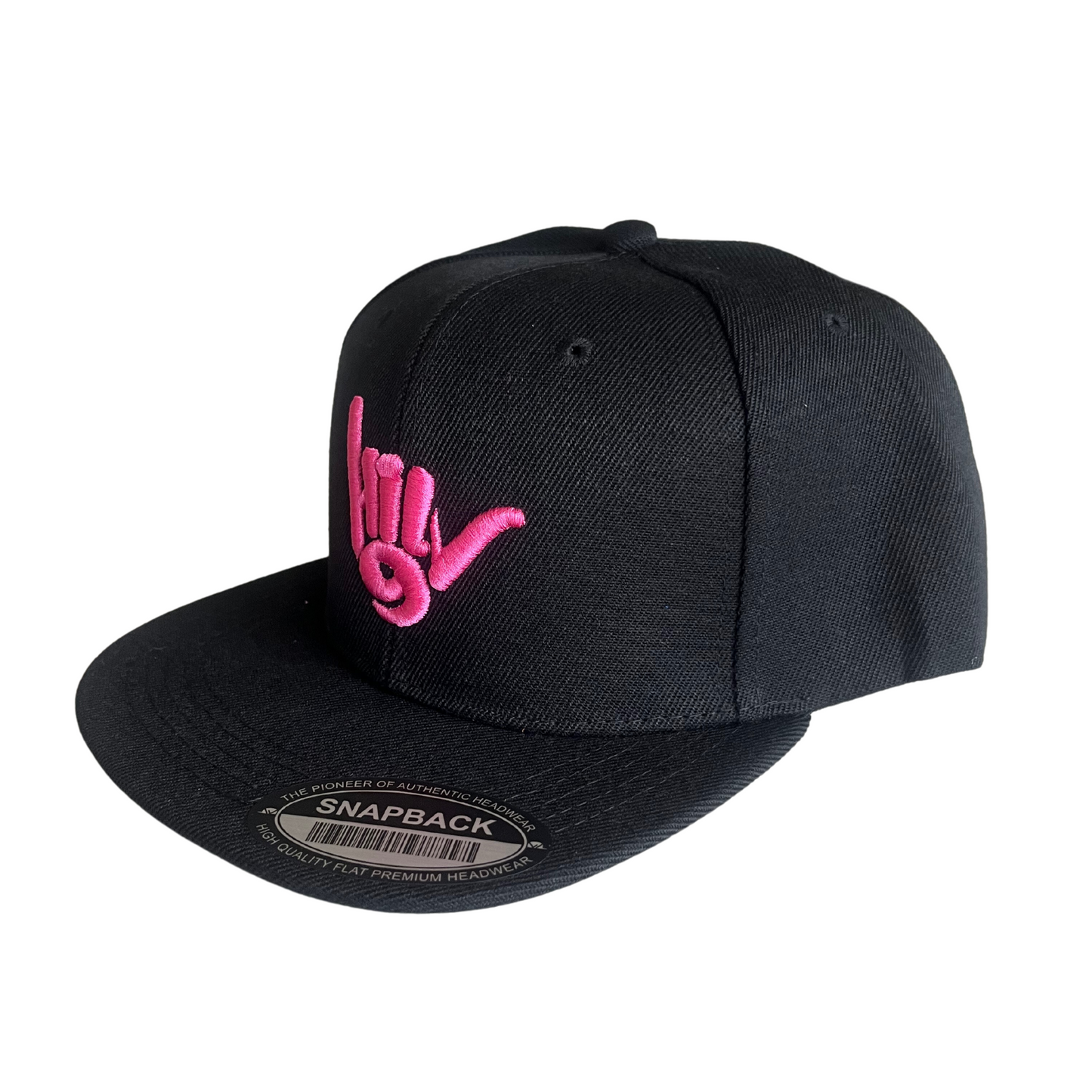 HILV9 Shaka Snapback Black and Pink Hat