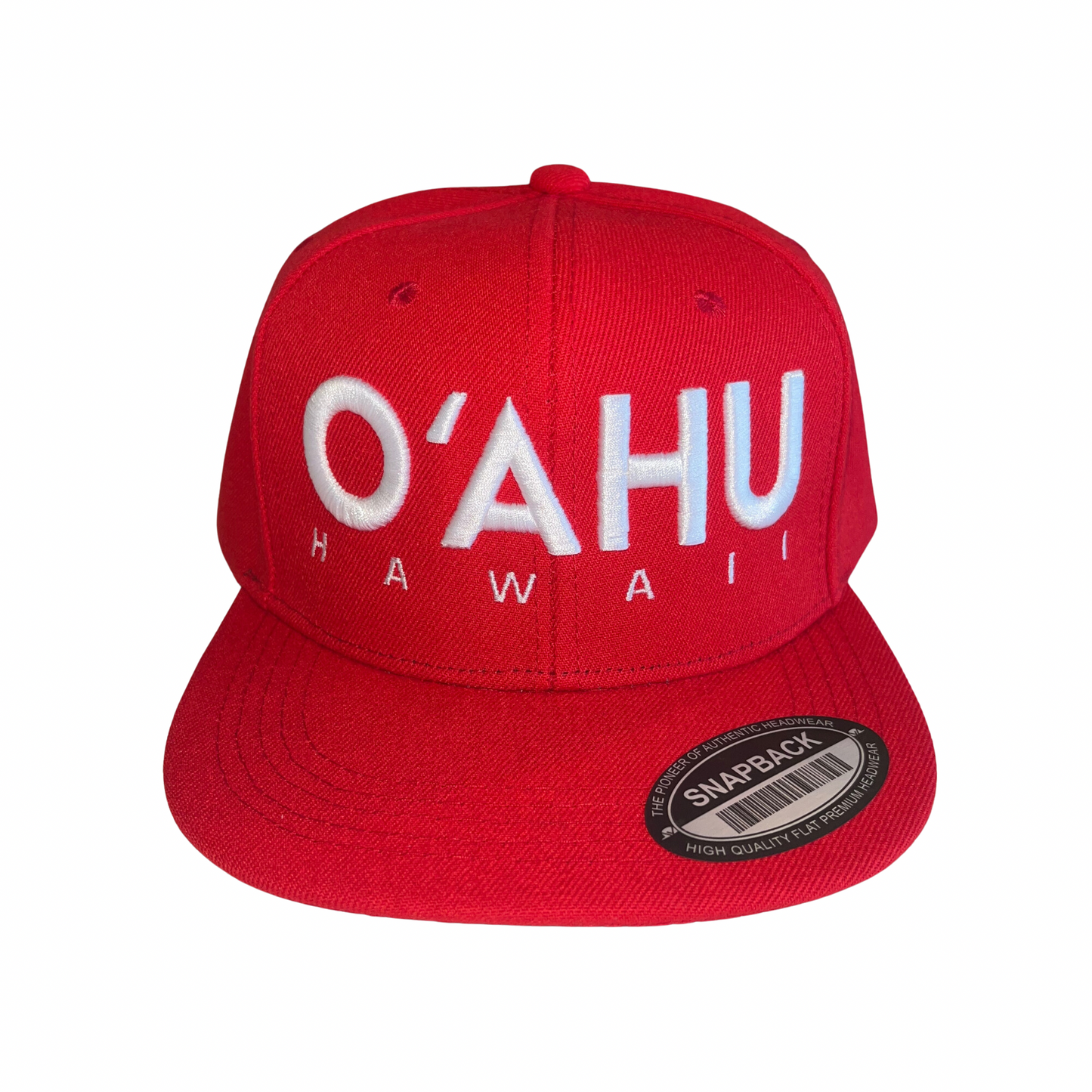 Oahu Red and White Snapback Hat