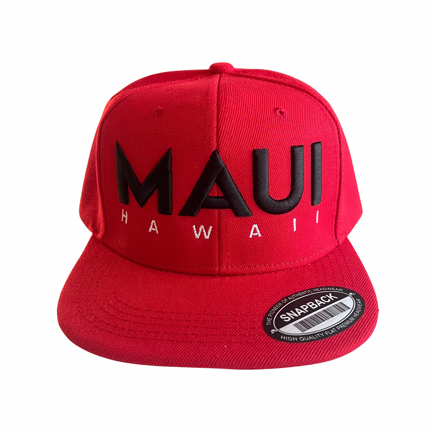 Maui Red Black and White Snapback Hat