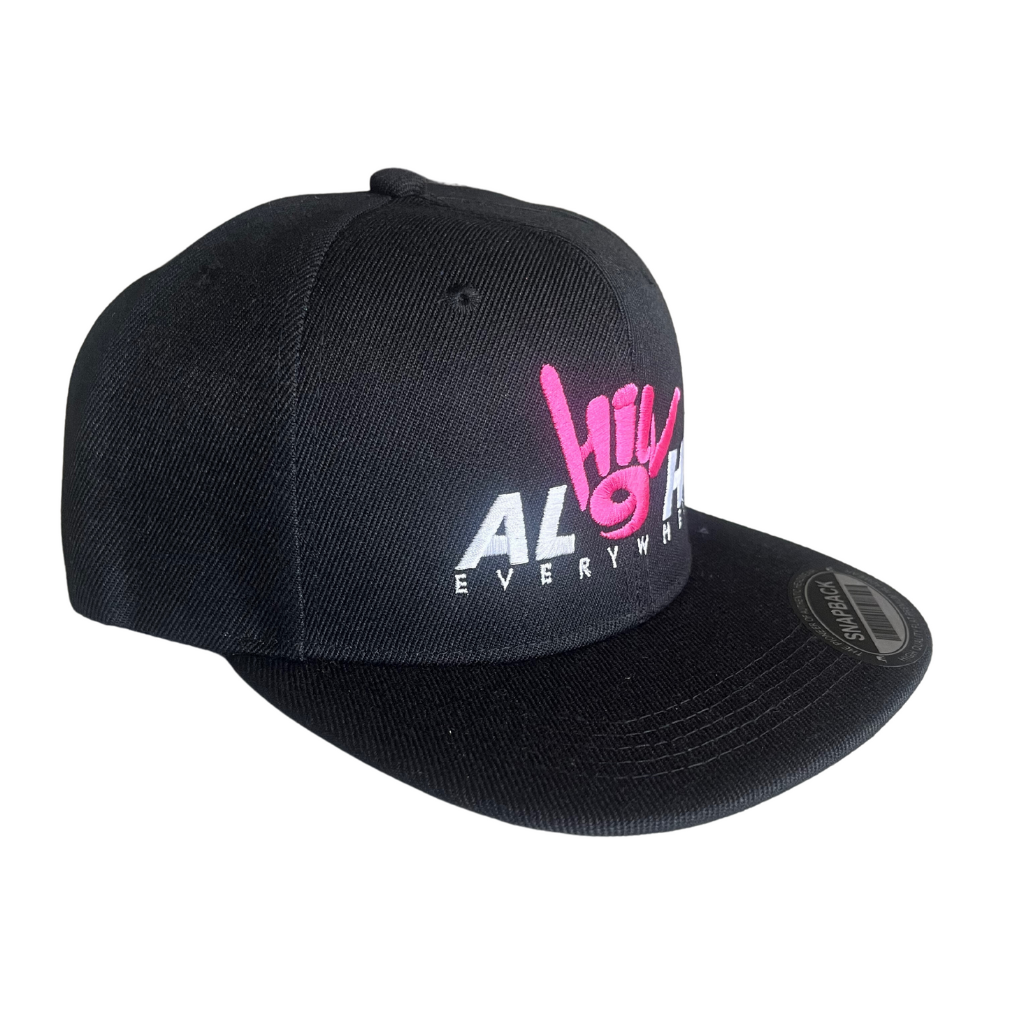 HILV9 Aloha Everywhere Snapback Black Pink and White Hat