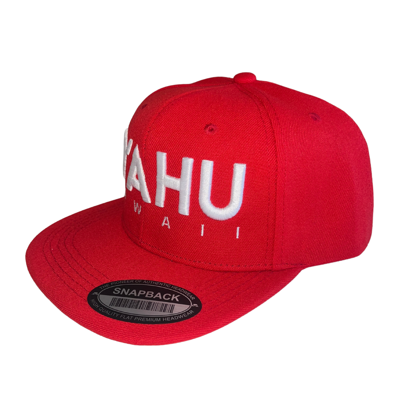 Oahu Red and White Snapback Hat