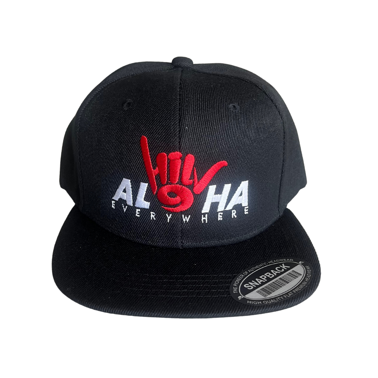 HILV9 Aloha Everywhere Snapback Black Red and White Hat
