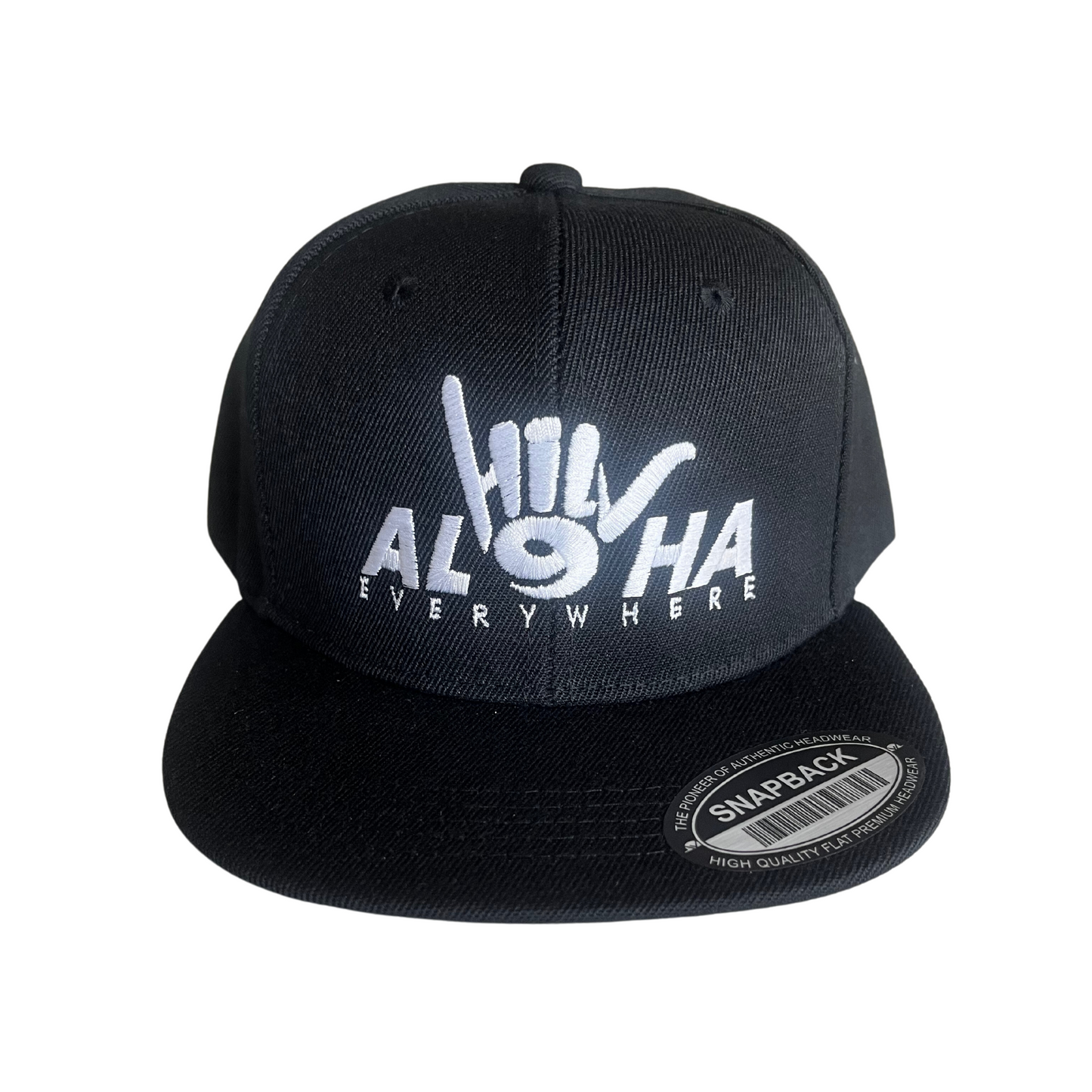 HILV9 Aloha Everywhere Snapback Black and White Hat
