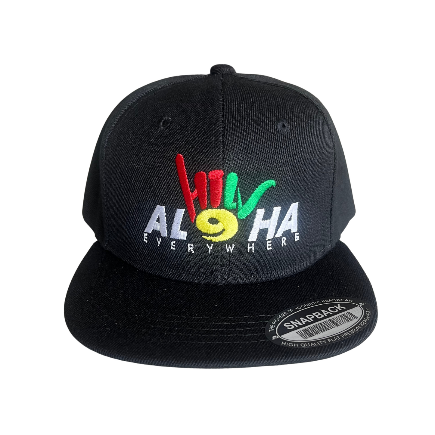 HILV9 Aloha Everywhere Snapback Black Rasta and White Hat