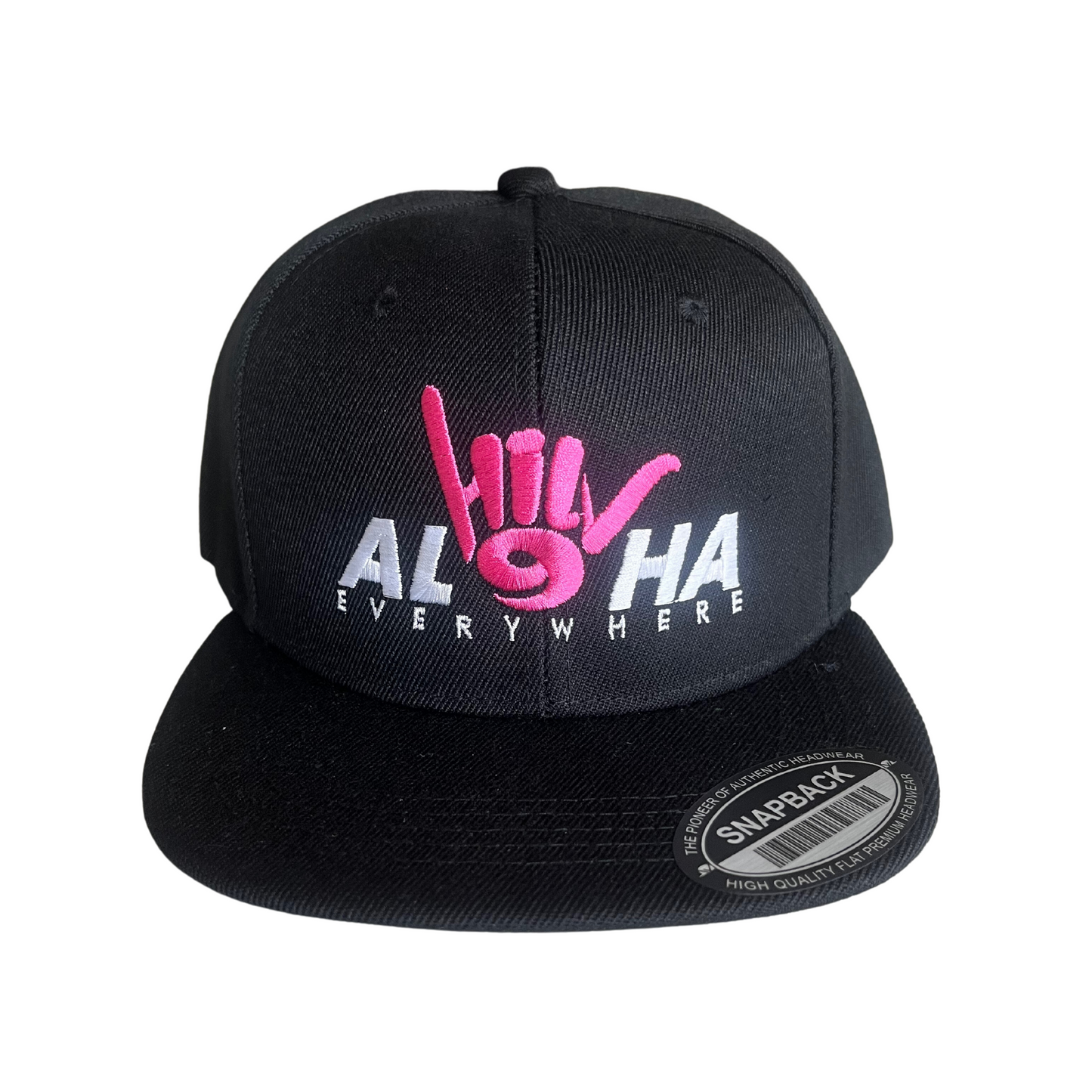 HILV9 Aloha Everywhere Snapback Black Pink and White Hat