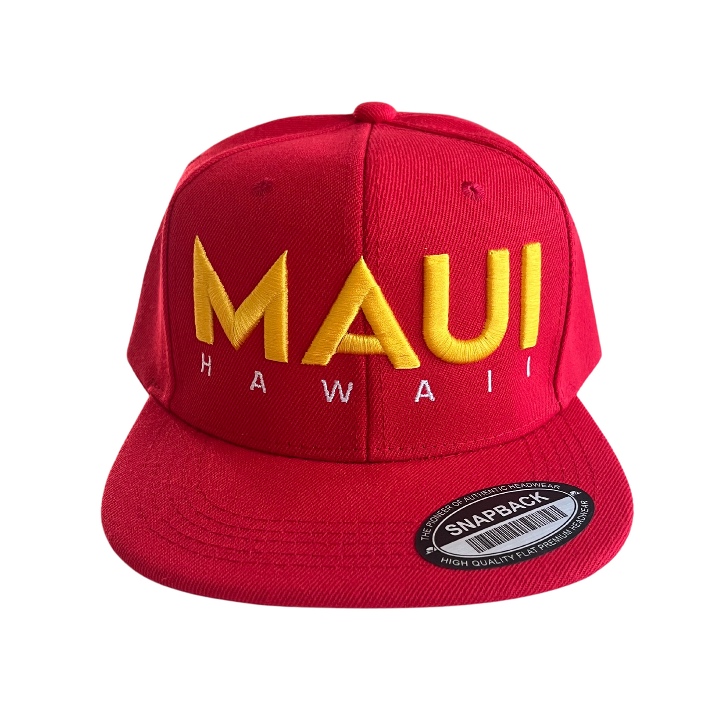 Maui Red Yellow and White Snapback Hat