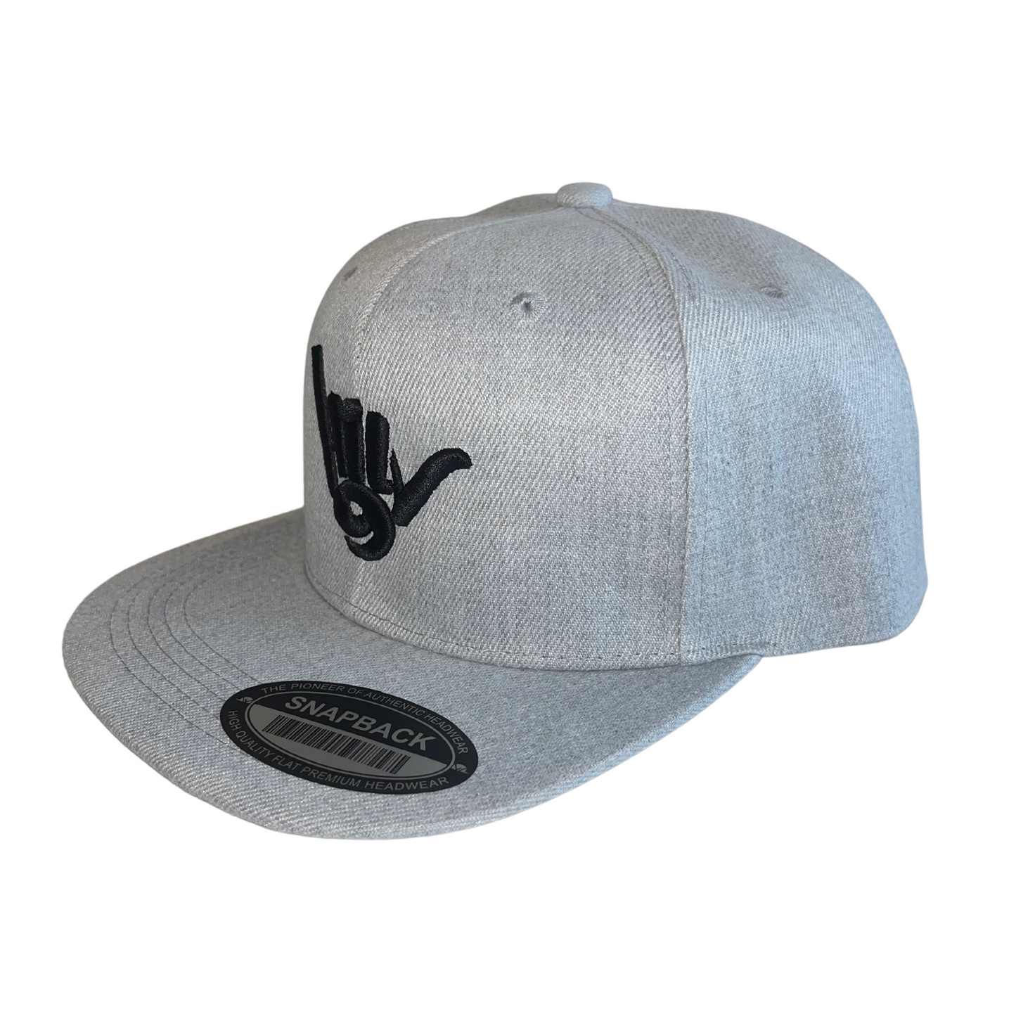 HILV9 Shaka Snapback Light Heather Grey and Black Hat