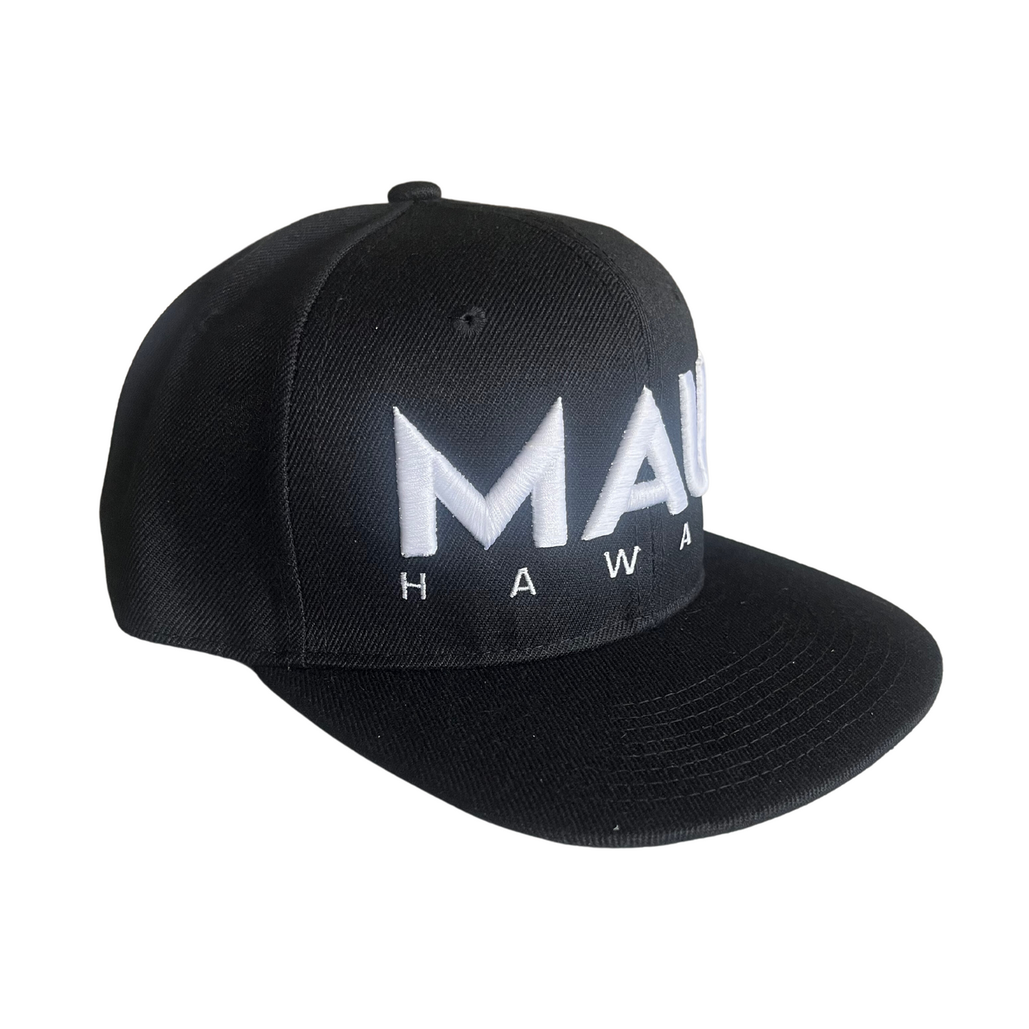 Maui Black and White Snapback Hat