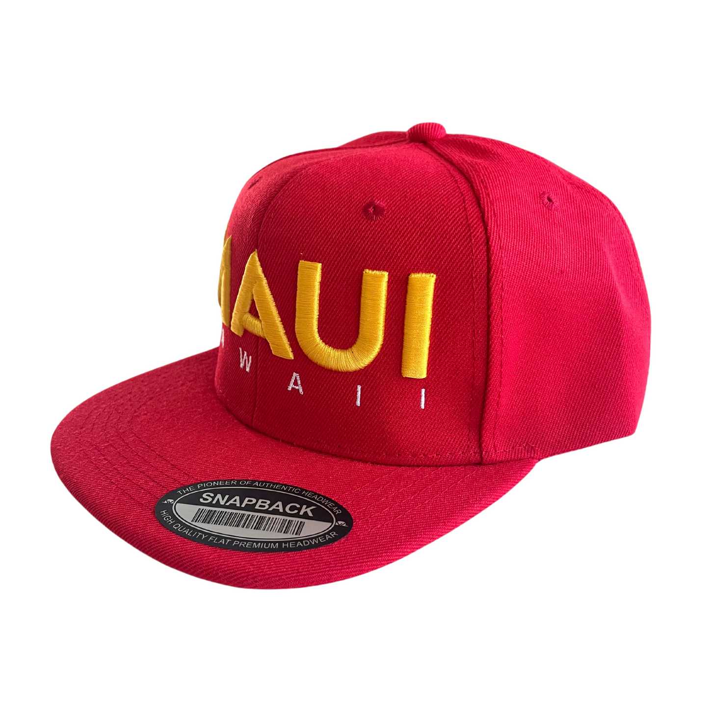Maui Red Yellow and White Snapback Hat