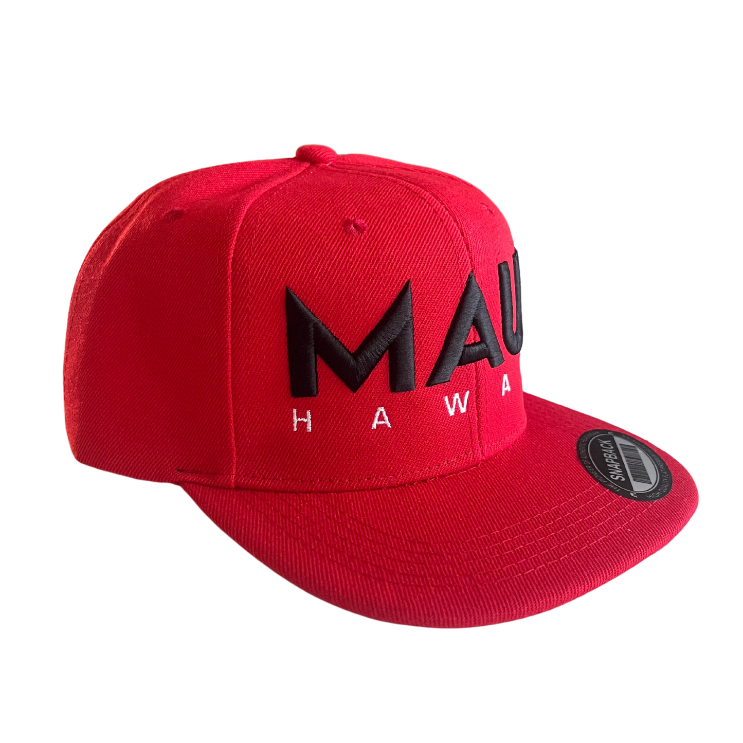 Maui Red Black and White Snapback Hat