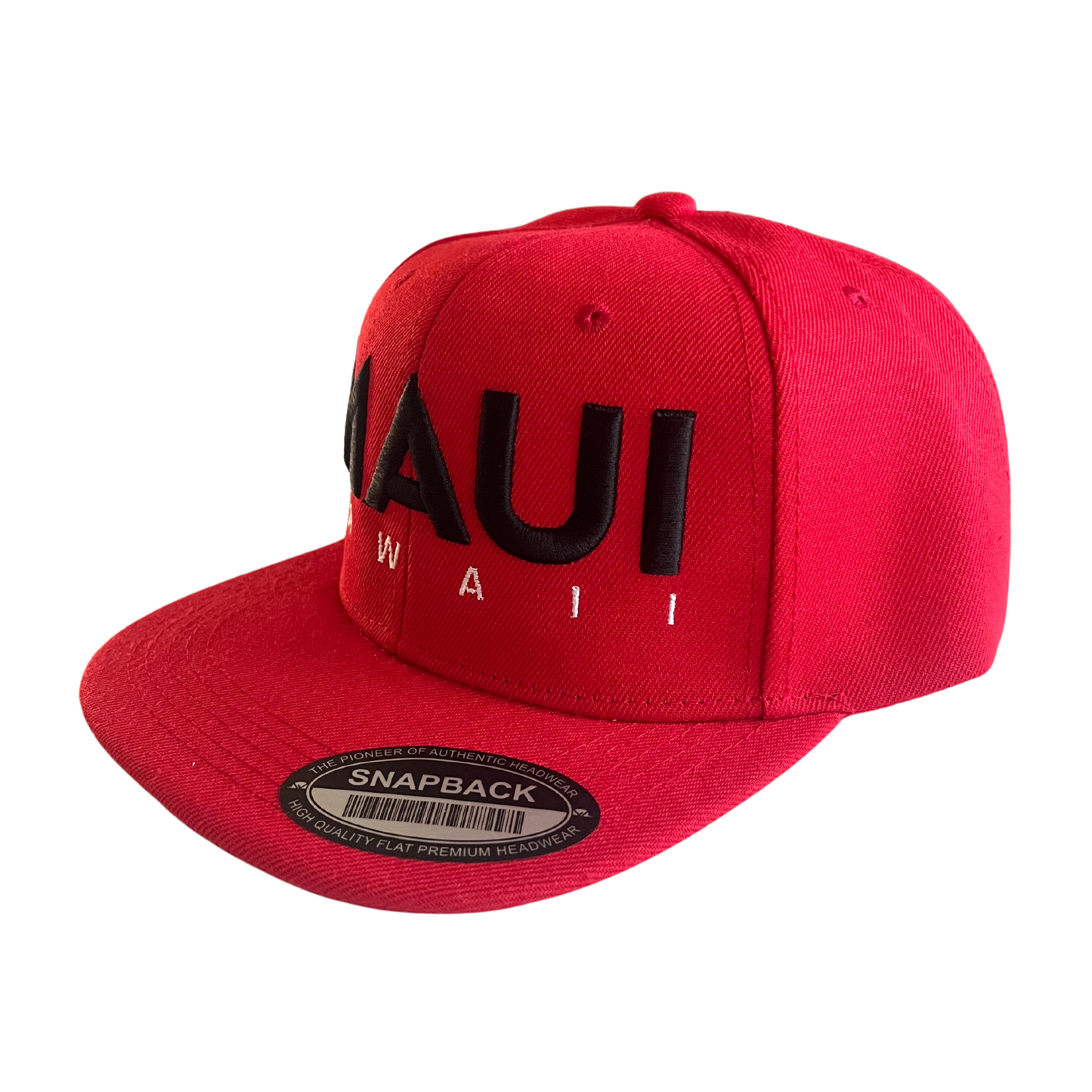 Maui Red Black and White Snapback Hat