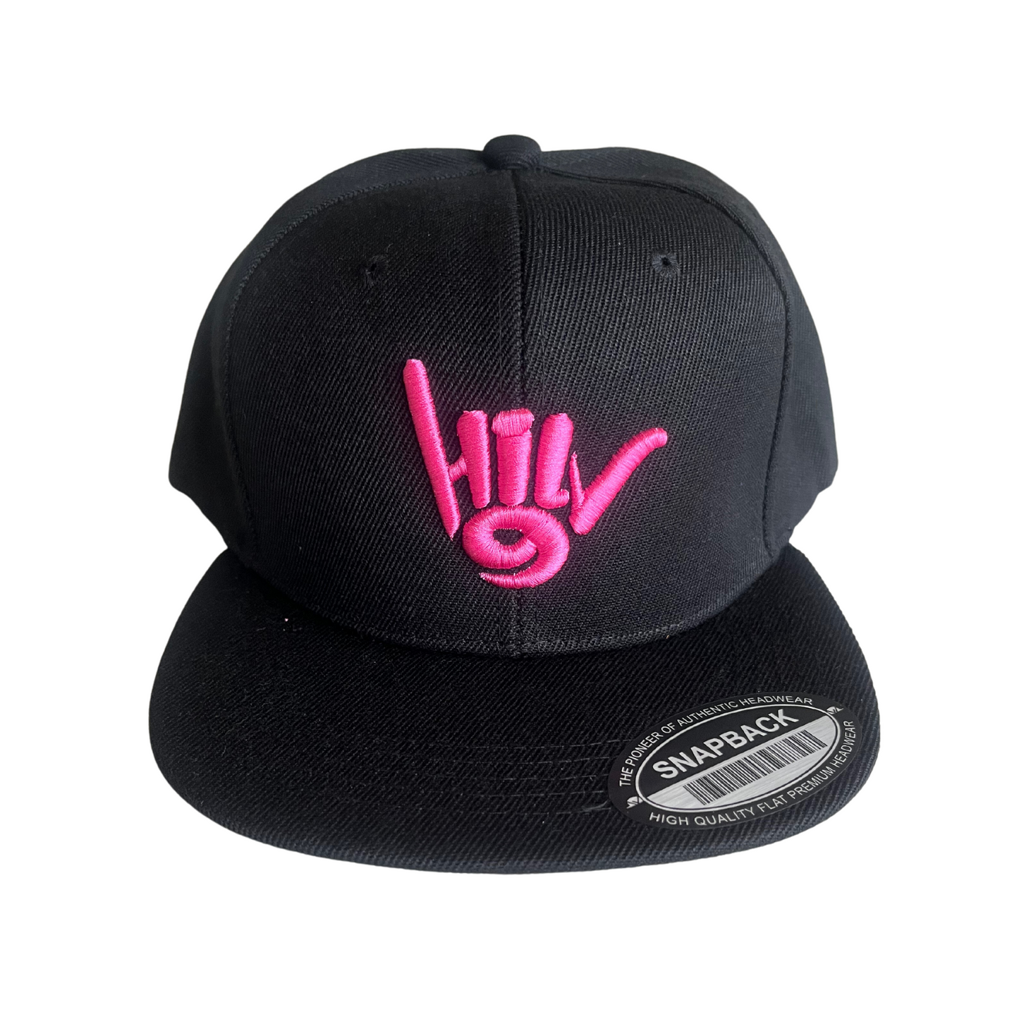 HILV9 Shaka Snapback Black and Pink Hat