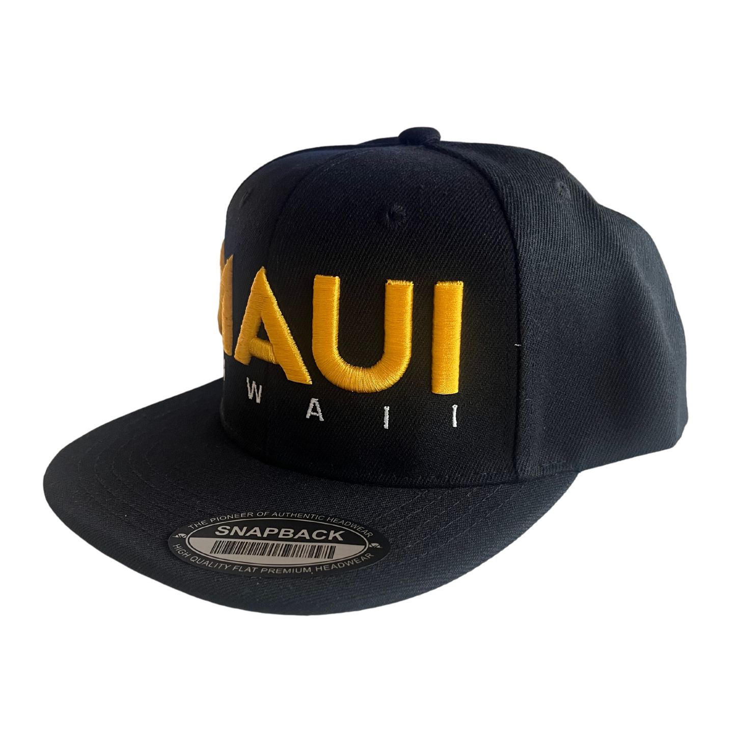 Maui Black Yellow and White Snapback Hat