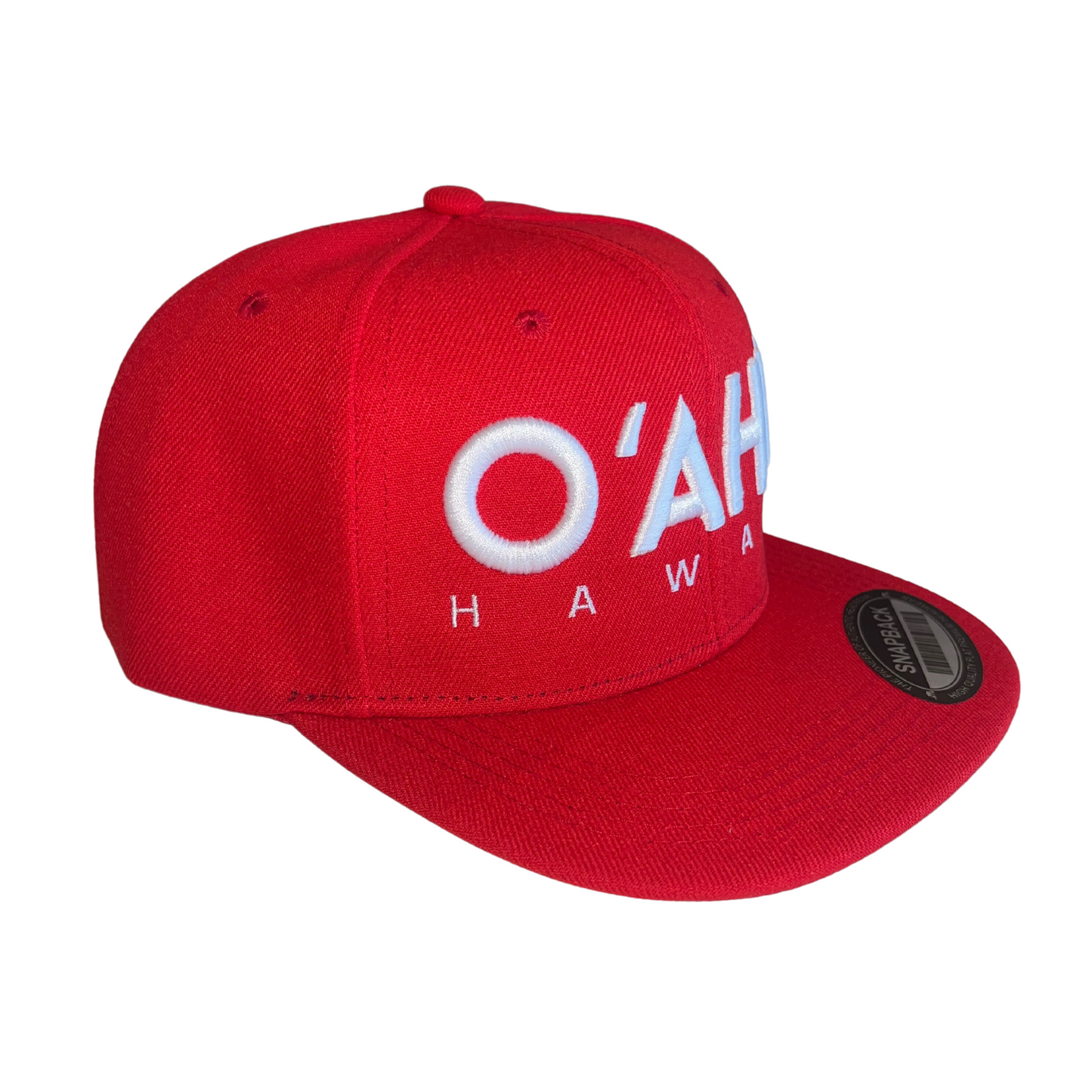 Oahu Red and White Snapback Hat
