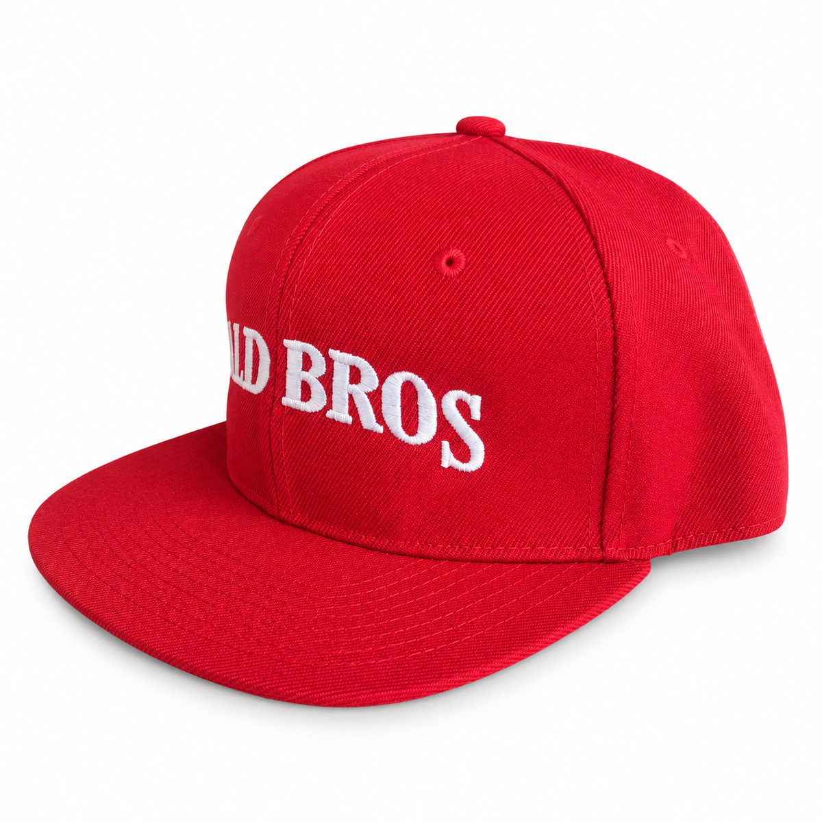 Bald Bros Snapback Red and White Hat view 3