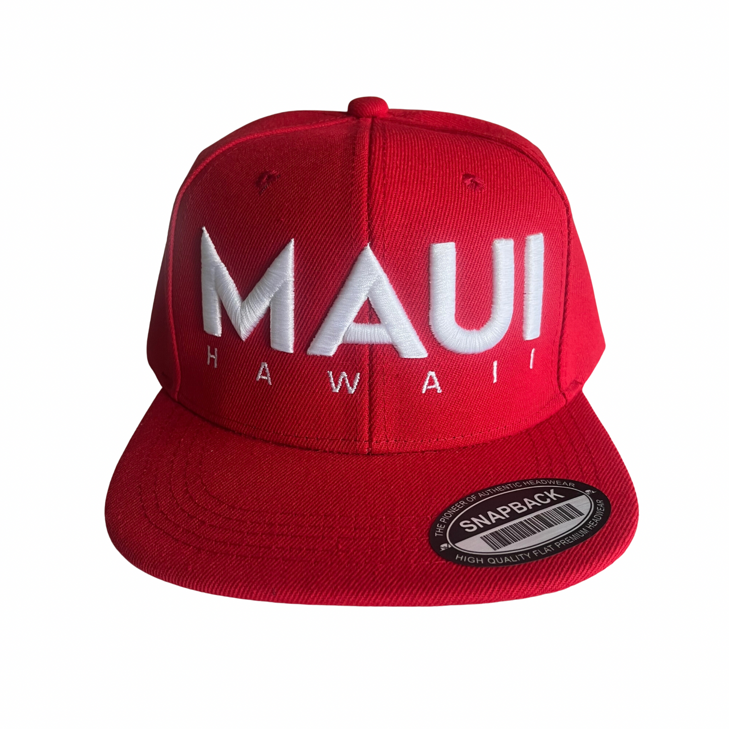 Maui Red and White Snapback Hat