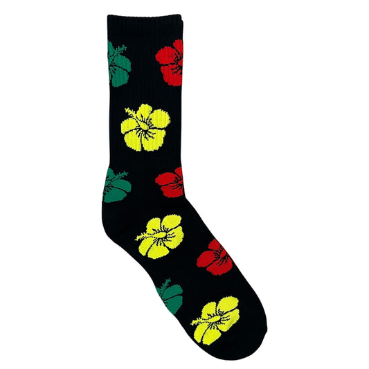 Footwork Brand Hibiscus Black Rasta Socks