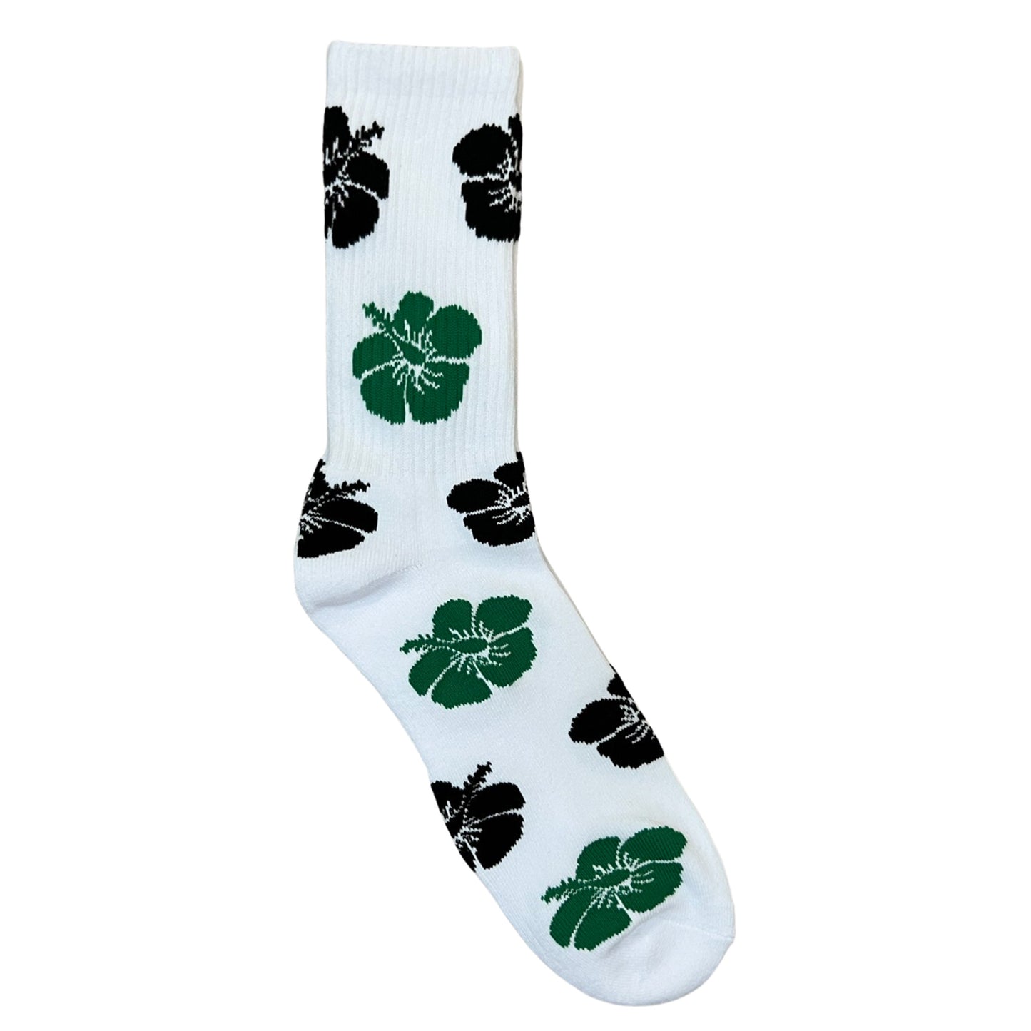 Footwork Brand Hibiscus White UH Socks