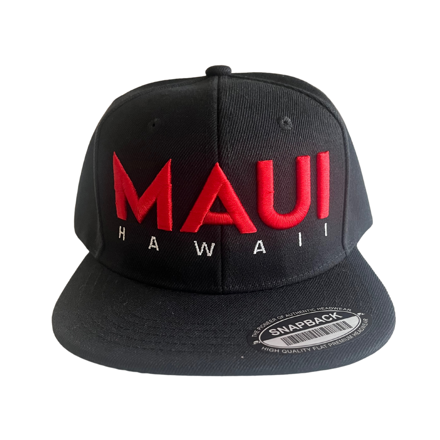 Maui Black Red and White Snapback Hat