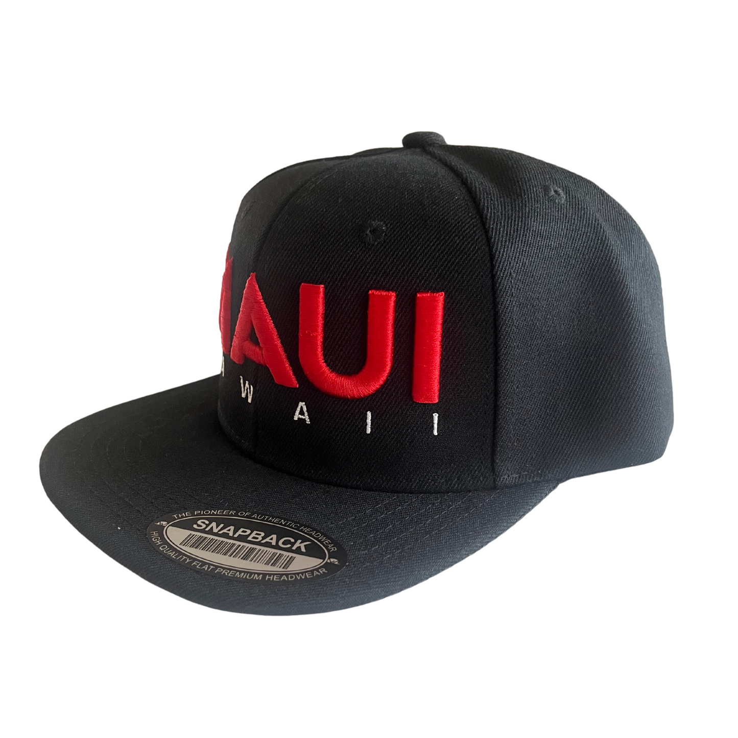 Maui Black Red and White Snapback Hat