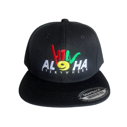 HILV9 Aloha Everywhere Snapback Black Rasta and White Hat