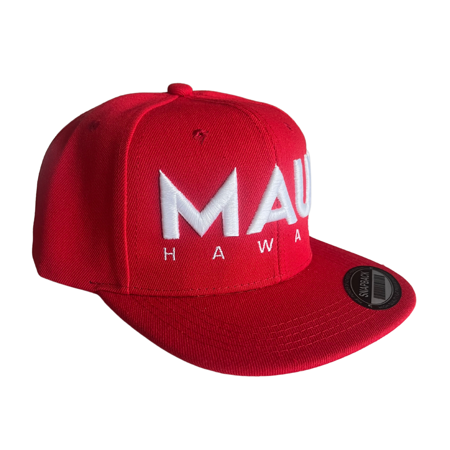 Maui Red and White Snapback Hat