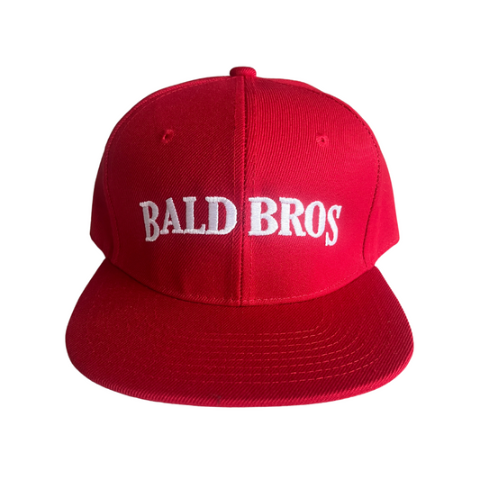 Bald Bros Snapback Red and White Hat