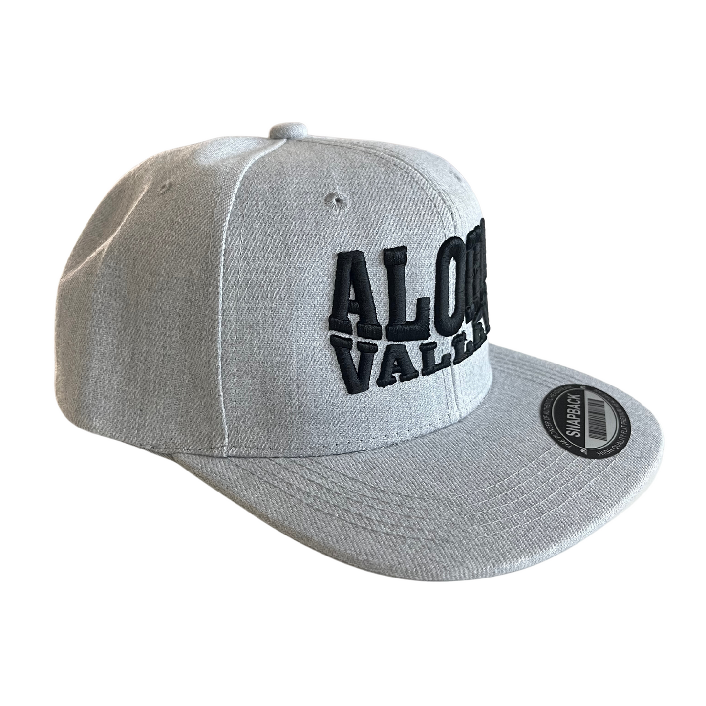 HILV9 Aloha Valley Light Heather Grey and Black Snapback Hat