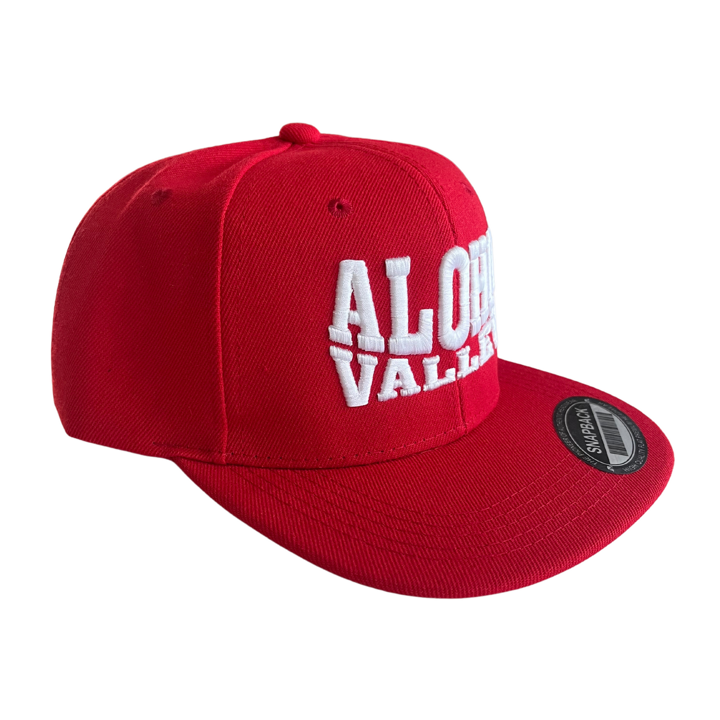 HILV9 Aloha Valley Red and White Snapback Hat