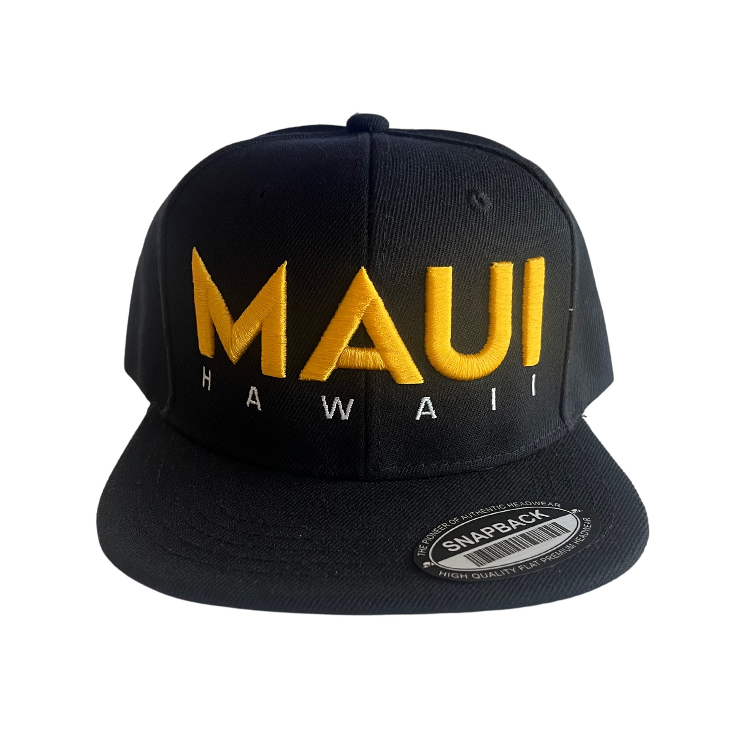 Maui Black Yellow and White Snapback Hat