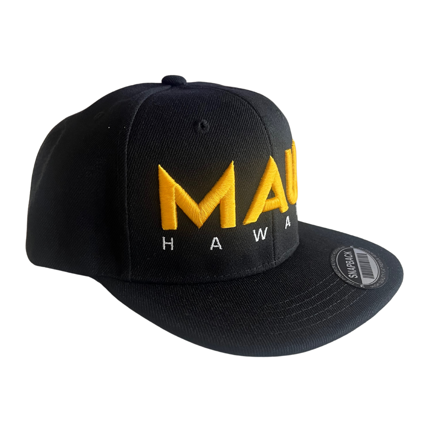 Maui Black Yellow and White Snapback Hat